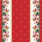 Toile cirée au mètre - largeur 140 cm - père noel et flocons - rouge Toile cirée au mètre - largeur 140 cm - père noel et flocons - rouge