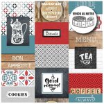 Doulito - toile cir�e au m�tre - largeur 140 cm - theine, ambiance bistrot - multicolore