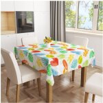Toile cire ovale 140x240cm tuvalu blanc sur cintre access deco