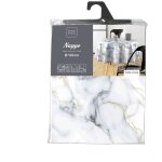 Toile cir�e ronde - diam�tre 160 cm - marquina m�tallis� - gris