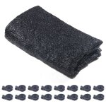 Toile d'ombrage noir 1, 8 x 6 m, 50 % protection solaire, filet anti - uv, 16 clips, pour serre, jardin, ...