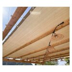 Toile d'ombrage pergola 4x4 m permable avec ?illets  poser sur une structure couleur: lin
