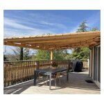 Toile d'ombrage pergola 6x3 m permable avec ?illets  poser sur une structure couleur: lin