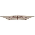 Jamais utilis] toile pour parasol florida, toile de remplacement pour parasol, polyester 3x4m, crme ...