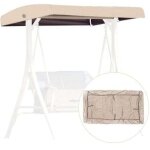 Toile de rechange pour balancelle, 191x120x23cm housse de rechange 3 places, toit balancelle de jardin, ...