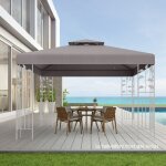 Toile de rechange double toit pour pavillon de jardin 3 x 3m en polyester imp�rm�able haute densit� 160g ...