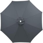 Toile de rechange pour parasol d�port� 3 m, baleines 6 / 8, pour jardin, plage, protection uv, gris 8 ...
