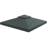 Toile de rechange pour pavillon tonnelle tente 3 x 3 m polyester haute densité 180 g / m² gris foncé Toile de rechange pour pavillon tonnelle tente 3 x 3 m polyester haute densité 180 g / m² gris foncé