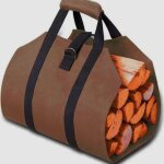 Toile sac � b�che chemin�e, grande capacit� imperm�able sac de transport pour bois de chauffage avec ...