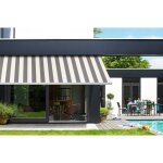 Ici store - toile pour store banne 4, 8 x 3 m toile dickson blanc gris 460 x 320 cm Ici store - toile pour store banne 4, 8 x 3 m toile dickson blanc gris 460 x 320 cm