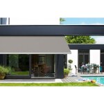 Toile store banne 6 x 3 m toile de rechange gris 580 x 320 cm