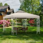 Maisonchic - toile suprieure 3m x 3m pour tonnelle  2 niveaux toile de gazebo boucles en aluminium ...
