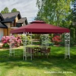 Maisonchic - toile suprieure 3m x 3m pour tonnelle  2 niveaux toile de gazebo boucles en aluminium ...