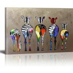 Toile tableau zebra herd colourful rears street art graffiti toile art dcor impression sur toile tableau ...