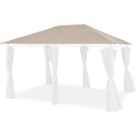 Toile de toit beige pour tonnelle 3x4m divio - toile de rechange pergola. toile de remplacement