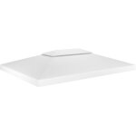 Toile de toit de belvédère 2 niveaux 310 g / m² 4x3 m blanc Toile de toit de belvédère 2 niveaux 310 g / m² 4x3 m blanc