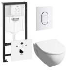 Toilet pack geberit 300 basic comprenant r�servoir encastr� grohe et plaque de commande grohe arena blanche ...