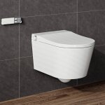 Toilettes intelligentes, wc douche sans cadre avec si�ge chauffant, fonction s�chage, veilleuse - pression ...