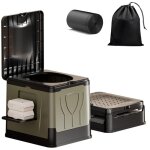 Toilette portable 30l, pliable wc portable, toilette camping avec porte - mouchoir et porte - t�l�phone ...