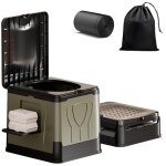 Toilette portable 30l, pliable wc portable, toilette camping avec porte - mouchoir et porte - tlphone ...