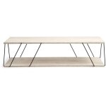 Table basse contemporaine effet travertin