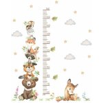 Toise murale enfants 60 - 160 cm stickers animaux for�t autocollant mural mesure