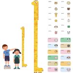 Toise murale enfants autocollant animaux mesure 20 - 180 cm d�coration chambre gar�ons filles