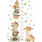 Toise murale stickers animaux for�t 50 - 150 cm mesure croissance gar�ons filles