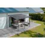 Cazeboo - pergola / carport adossé kleo 4x3m aluminium gris Cazeboo - pergola / carport adossé kleo 4x3m aluminium gris