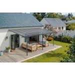 Cazeboo - pergola / carport adossé kleo 5x3m aluminium gris Cazeboo - pergola / carport adossé kleo 5x3m aluminium gris