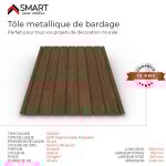 Bravo the smart solution - tle bac acier - bardage - plaque h12 coloris walnut printech dimensions 1200x910x0 ...