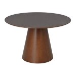 Lisa design - toledo - table  manger ronde - effet bois fonc - 120 cm - 4  6 personnes