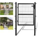 Tolletour 120x100cm portillon de jardin en acier galvanis� - portail de jardin - porte de cl�ture - avec ...