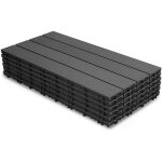 Tolletour 12pcs dalle de terrasse, rev�tement de sol ext�rieur, terrasse composite, 30x60cm balcon jardin ...