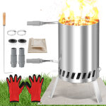 Tolletour 1x chauffage de piscine au bois, brasero en acier inoxydable pour piscines ext�rieures, cendrier ...