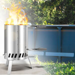 Tolletour 2x chauffage de piscine au bois, brasero en acier inoxydable pour piscines ext�rieures, cendrier ...