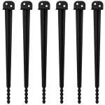 Tolletour 6 pi�ces support poteau � enfoncer 700 mm, fixation robuste pour poteaux en bois carr�