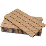 Tolletour lot de 6 wpc dalles de terrasse 4 lattes 1 m�, 30 x 60 cm, dalles clipsables composite bois ...