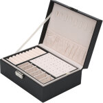 Tolletour bo�te � bijoux coffret � bijoux rangement organiseur � double couche avec serrure noir coffret ...