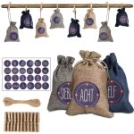 Tolletour - calendrier de l'avent pour le remplissage sac en jute sac cadeau de nol kit d'artisanat ...