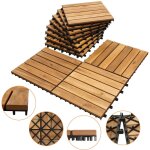 Tolletour dalle en bois acacia 30 x 30 dalles � clipser balcon dalles de terrasse dalles de terrasse ...