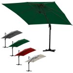 Tolletour - parasol dport 300x300cm, jardin extrieur pliable, base croise 360 rotatif, protection ...