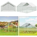 Tolletour poulailler 3�4�2 m ? enclos pour petits animaux, voli�re ext�rieure, cage � poules en acier ...