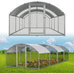 Tolletour poulailler 3�8�2 m avec toit arqu� ? voli�re ext�rieure, enclos pour petits animaux, cage � ...