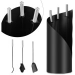 Tolletour serviteur de chemin�e 4 pi�ces ustensiles de po�le en acier inoxydable avec rev�tement et protection ...