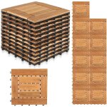 Tolletour set de dalles de terrasse en bois 30 x 30 cm, dalles de sol en bois d'acacia, rev�tement de ...