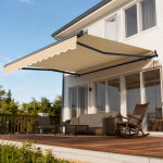 Tolletour store banne mural articul� store �lectrique r�tractable protection uv50 + 3x2 m aluminium cadre ...