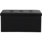 Tolletour tabouret de rangement 76cmx38cmx38cm banc coffre de rangement pliable pouf repose pieds canap� ...