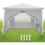 Tolletour tente de camping ext�rieure 3x3 m blanc avec b�che pe anti - uv, parois et toit, montage simple ...