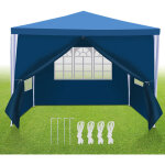 Tolletour tente de r�ception 3x3 m bleu avec kit de montage complet, chapiteau ext�rieur pour usage occasionne ...
